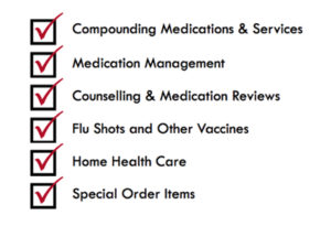 Algonquin Pharmasave Product and Service Check List